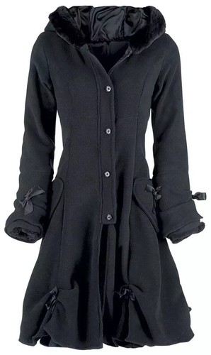 Gothic punk fleece mantel mit - fleece,