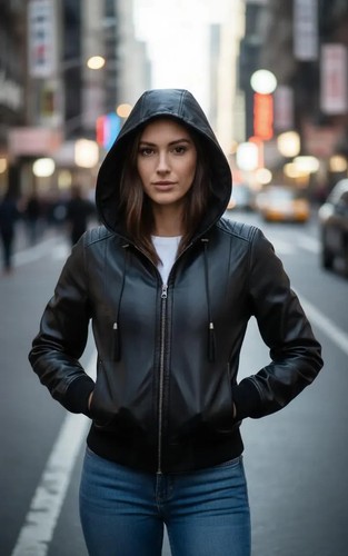Damen echt leder - leder, jacke