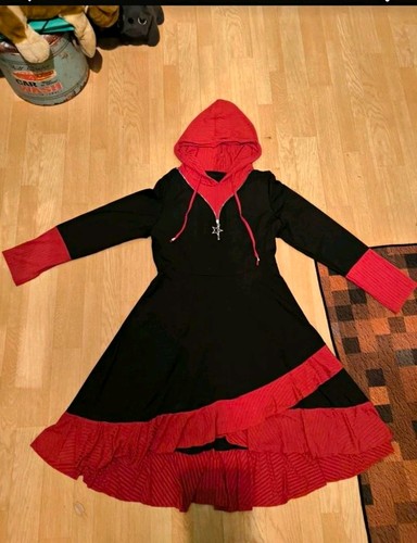 Damen gothic kleid kapuze - damen,