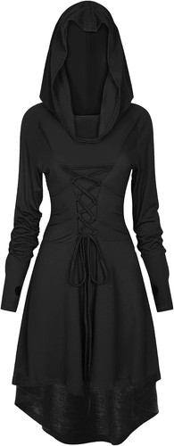 Gothic kleid damen - damen, kapuze