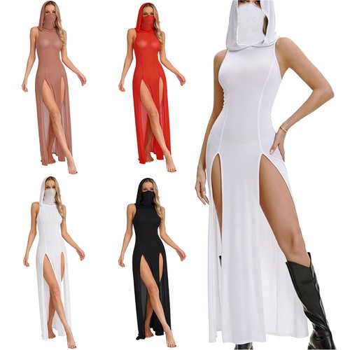 Damen kapuzenkleid mit hohem - kapuzenkleid,
